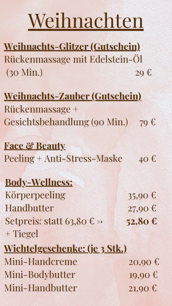 Weihnachtsangebot und Preise